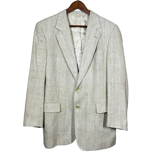 English Manor Blazer Suit Jacket Sand Dual Button Sport Coat - 40L - Picture 1 of 6